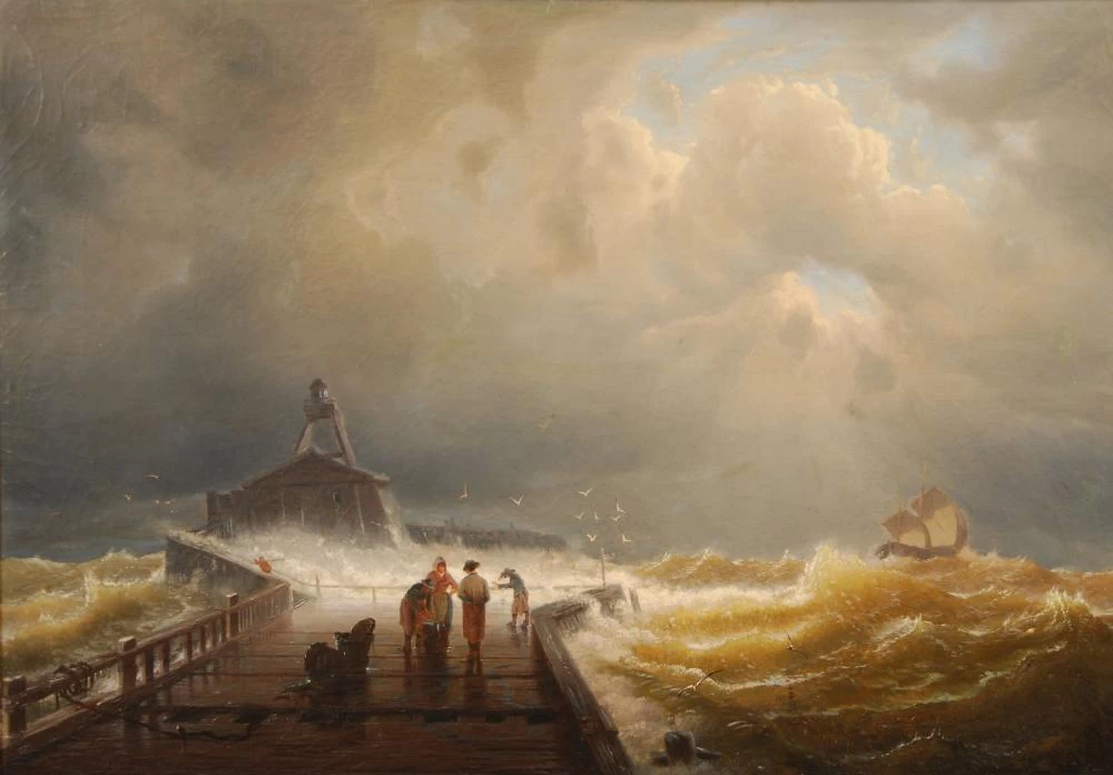 Frederic Theodore Lix - Un molo a Dieppe